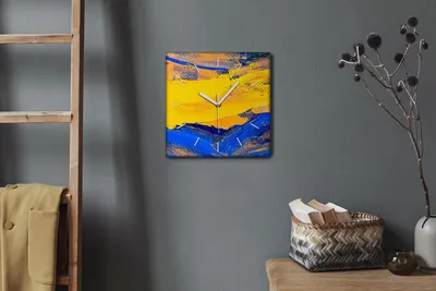 Produktbild von Coloray Hodiny Unikátní 30x30 cm  Tiché hodiny Pro obývací pokoj a kuchyň Nástěnné hodiny Plátno Bílé ručičky hodin - moře