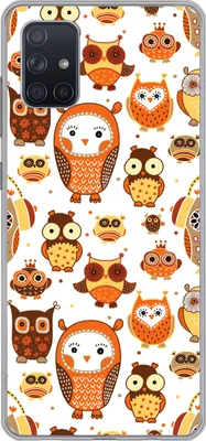 Produktbild von MuchoWow® Handyhülle Schutzhülle Hülle für Telefoonhoesje Samsung Galaxy A71 Mädchen - Eule - Orange - Muster - Mädchen - Kind - Kinder Silikon Softcase Handy Hülle - Kartenbesitzer