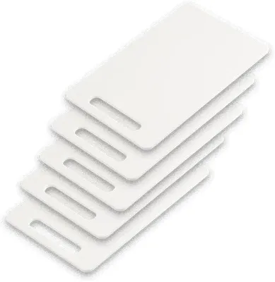 Image de Kesper 32460 | Lot de 5 planches à découper, matériau : plastique PP, dimensions : 23,5 x 14,5 x 0,5 cm, couleur : blanc