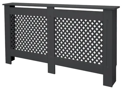 Radiatorverkleidung mit Wabenmuster, 152x19x82 cm, Anthrazit, MDF