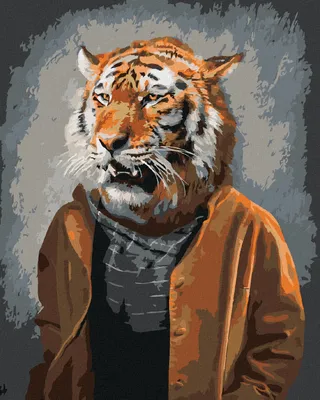 Produktbild von Zuty - Malen nach Zahlen - TIGER IN KLEIDUNG, 40x50 cm, ohne Keilrahmen