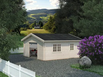 Produktbild von Einzelgarage Palmako Roger 27,7 m² mit Sektionaltor 540 x 540 cm tauchgrundiert