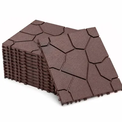 Produktbild von Terrassenfliesen Stecksystem, 11er-Set, Balkonfliesen 30x30 cm, Klickfliesen, Terrassenbodenbelag für Veranda, Pool, Balkon, Garten