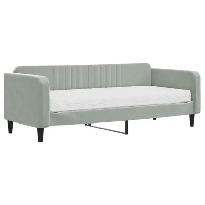 Zdjęcie produktu dla VidaXL 3197039, sofa rozkładana, Szary, Pianka, Metal, Poliester, Drewno, 2230 mm, 1000 mm