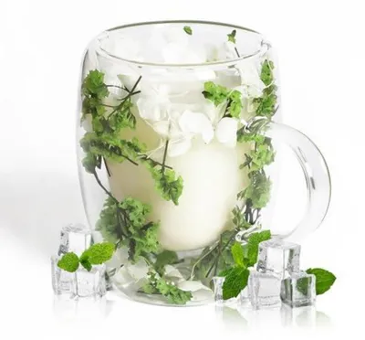 Productafbeelding van Dubbelwandige koffiebekers met bloemenmotief, 350 ml. Thermobekers geschikt voor latte macchiato, cappuccino en thee