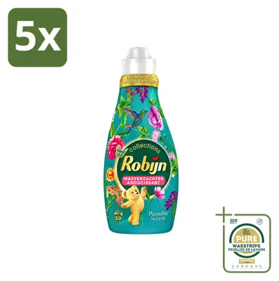 Produktbild von 5 x Robijn Collections Weichspüler Paradise Secret - 1,25 l - Vorratspackung - 5 Stücke