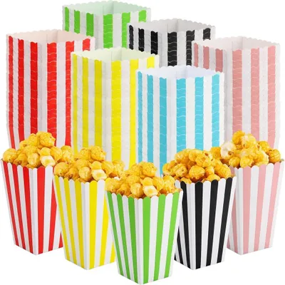 120 bunte Popcorndosen aus Papier, 7,1 cm, für Partys