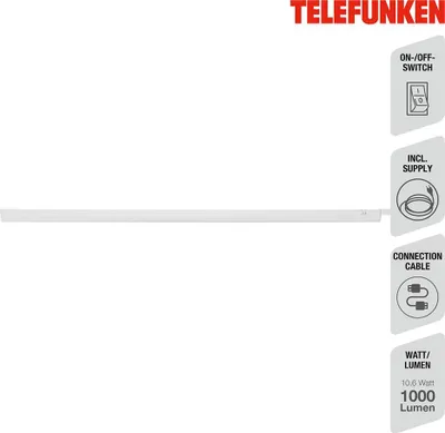 Obrázek produktu pro Telefunken LED světlo pod skříňku bílé 87,5 cm 10,6 W 1000 lm teplá bílá 3000K přepínač