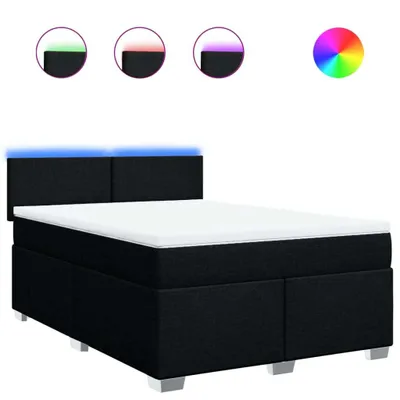 Immagine prodotto di vidaXL Letto a molle con materasso nero 140x190 cm in tessuto