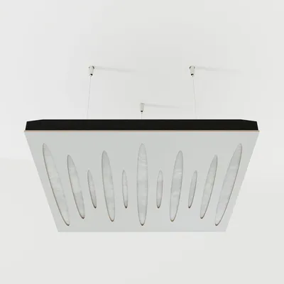 Productafbeelding van Set van 4 akoestische plafondpanelen PULSAR, fluweel, 50x50x5 cm, wit/wit