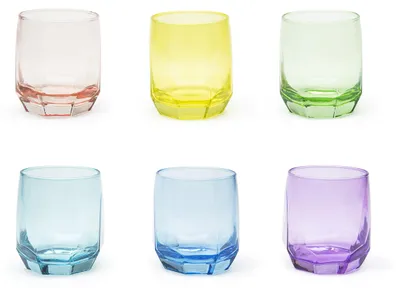 Imagen del producto de Conjunto Excelsa de 6 vasos de vidrio, modelo L'Avana, de 31 cl, de colores variados