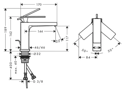 Obrázok produktu pre HANSGROHE 73010670 WTM 110 Tecturis E
