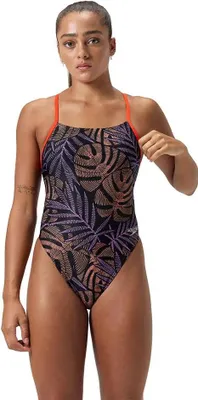 Image de Speedo Allover Digital Tie Back Maillot de bain noir UK 28 Femme Noir UK 28