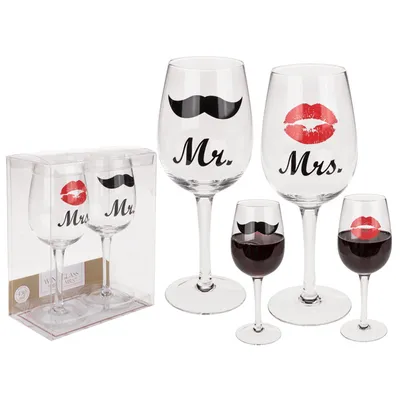 Immagine prodotto di GiftyCity Bicchiere da vino per lei e per lui, 430 ml