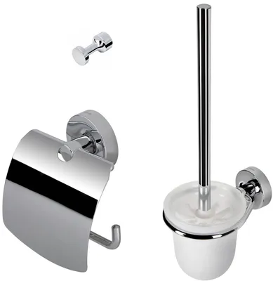 Produktbild von Geesa Luna Toiletzubehörset 3-in-1 Chrom