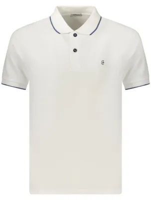 Produktbild von Weißes Herren-Poloshirt mit Stickerei & kontrastierenden Details