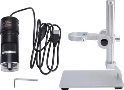 Obrázek produktu pro Digitální mikroskopická kamera USB, 10- až 280násobné zvětšení se stojanem, 8 LED kruhových světel pro Win 7 10