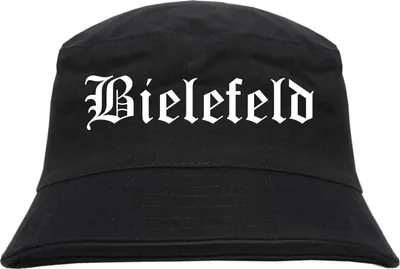 Produktbild von Bielefeld Fischerhut - Altdeutsch - bedruckt - Bucket Hat Anglerhut Hut L/XL Schwarz