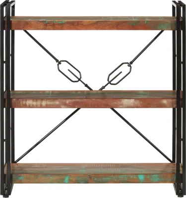 Produktbild von vidaXL Bücherregal 3 Fächer 77x30x80cm Recyceltes Massivholz und Eisen