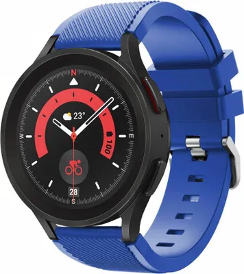 Produktbild von Strap-it Samsung Galaxy Watch 5 Pro Silikonarmband (Blau)