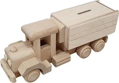 Produktbild von Hobbygroep Holz LKW-Spardose - kreative Holzspardose 25x8x9 cm