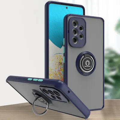 Produktbild von Samsung A53 5G Hülle, Ring Halter Ständer Matte Transluzent TPU Rahmen Stoßfest Schutzhülle für Samsung Galaxy A53 5G Blau
