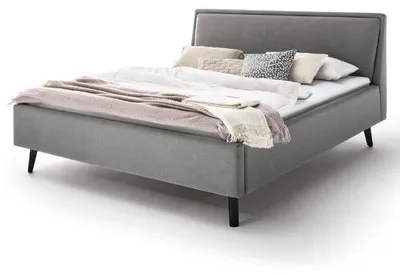 Produktbild von Doppelbett Estee 160x200cm - hellgrau/schwarz
