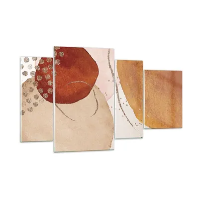 Produktbild von Bilder auf glas - 4 Teile - Orange Abstraktion Flecken - 120x70cm - Glasbilder - Wandbilder - Bilder - zum Aufhängen bereit - Wanddekoration aus Glas - Glas Bilder - Wandbild auf Glas - GDL120x70-4696