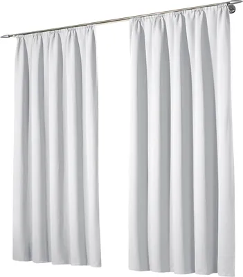 Produktbild von heimtexland ® 2 Stück Thermo Verdunkelungsvorhänge Sonnenschutz Kälteisolierung Verdunkelungsgardinen Kräuselband Vorhang Typ139 Grau-Weiss HxB 145 x 135 cm