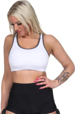 Immagine prodotto di Reggiseno sportivo da donna senza ferretto in 5 colori, supporto medio bianco XL