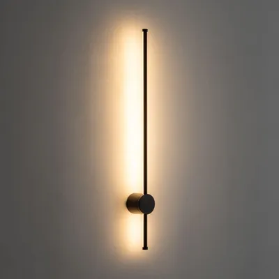Produktbild von Außenwandleuchte LED Aluminium 97 cm hoch IP54 Schwarz länglich 3000 K warmweiß 1300 lm Modern