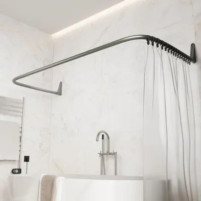 Produktbild von U-förmige verstellbare Duschstange für Badewanne