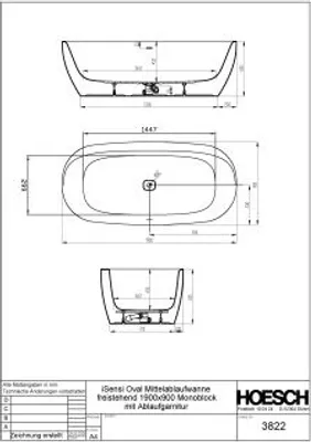 Produktbild von Hoesch 3822.111 BW iSensi Oval 1900x900 Monolith