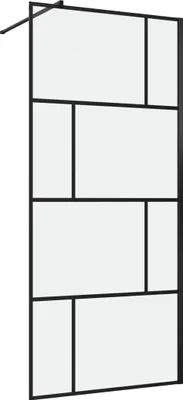 Image de Paroi de douche a l'italienne sérigraphie type Briques + barre de fixation - 80x195cm - verre 5mm