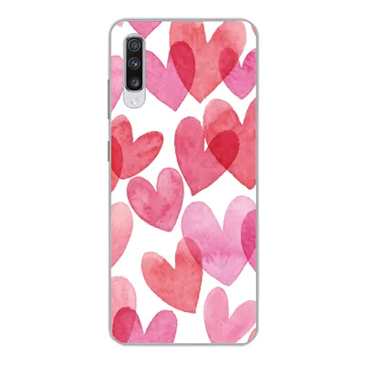 Produktbild von MuchoWow® Handyhülle Schutzhülle Hülle für Samsung Galaxy A70 Ein Aquarell mit Herz-Illustration Silikon Softcase Handy Hülle - Schutzhaube