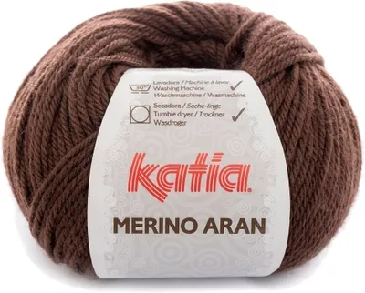 Image de Fil à tricoter Katia Merino Aran 46 Dark Brown