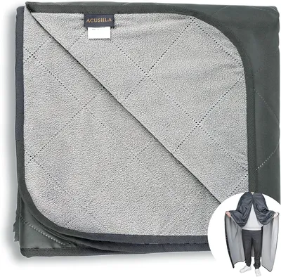 Produktbild von Picknickdecke 200x145 cm, wasserdicht, 3-lagig Oxford und Fleece, faltbar, waschbar, für Camping, anthrazit