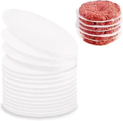 Productafbeelding van Famanu hamburgerpapier, 1000 stuks, diameter 11 cm, antiaanbakpapier in wit, geschikt voor burgers en hamburgers