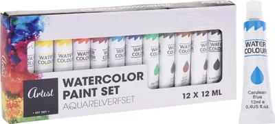 Produktbild von Künstler-Aquarellfarben-Set 12x12 ml