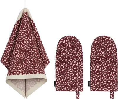 Productafbeelding van Marimekko Unikko keukenaccessoireset: ovenwanten + theedoek