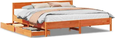 Productafbeelding van vidaXL Massief houten bed zonder matras, wasbruin, 180x200 cm, van grenenhout