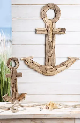 Produktbild von Gilde Wandobjekt, Anker, Holz, naturfarben, VE 2, L. 3 cm, B. 50 cm, H. 60 cm 52835 4063387528358