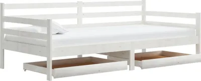 Obrázok produktu pre vidaXL Ležadlo so zásuvkami 90x200 cm Biele masívne borovicové drevo
