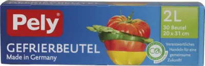 Image de Pely, sacs congélation alimentaire 2l, 30 pièces