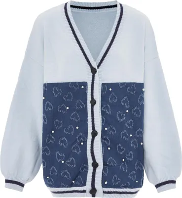 Image de SANIKA Cardigan femme - bleu clair marine, M