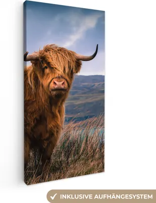 Obrázok produktu pre MuchoWow® - Plátno - Škótsky horal - Obloha - Príroda, nástenný obraz, nástenné dekorácie obrazy obývacia izba, 20x40cm