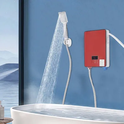 Obrázok produktu pre Elektrický ohrievač vody – čierna farba – 6500 W – nerezová oceľ – na montáž na stenu – okamžité ohrievanie vody