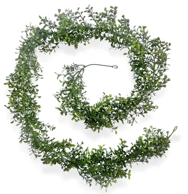 Produktbild von Künstliche Buchsbaum-Girlande ca. 180 cm – Grüne Dekogirlande