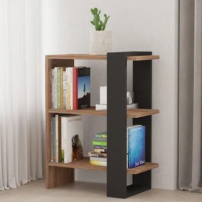 Immagine prodotto di Netro - Libreria, 52x25x70h cm Marrone Noce, 3 Ripiani