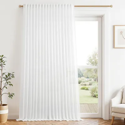 Immagine prodotto di Tenda in lino extra larga, semitrasparente, ideale per soggiorno e camera da letto, dimensioni 240 x 200 cm